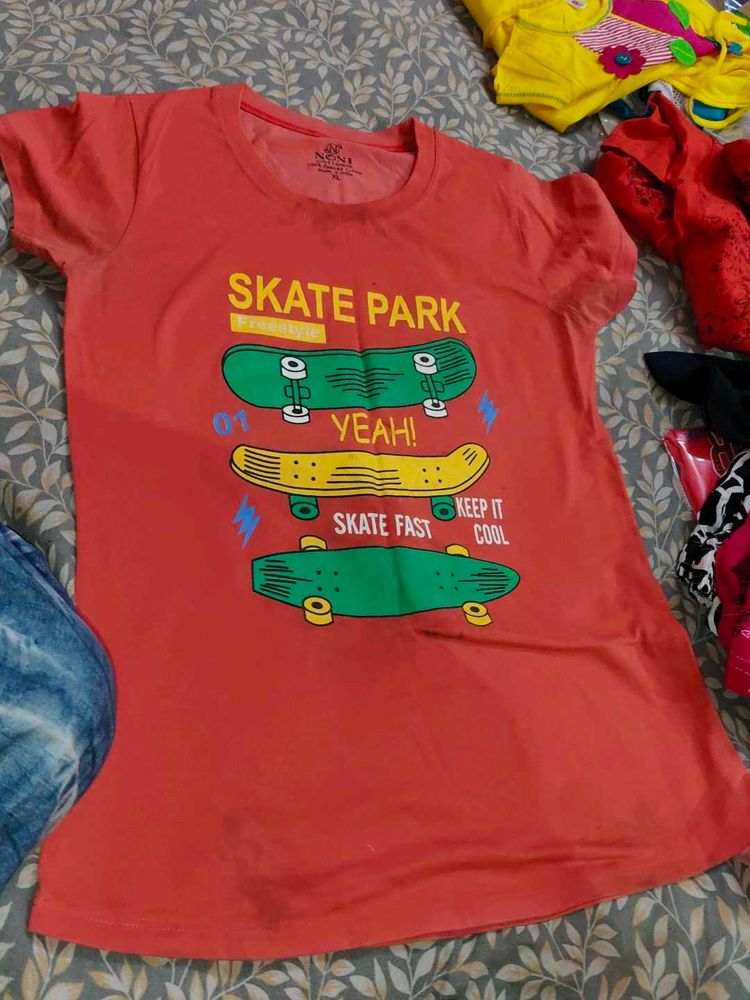 Red Skate Park T-Shirt Thrift store