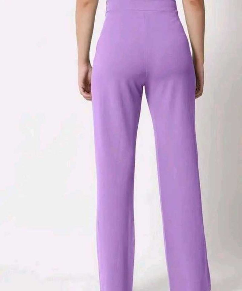 LAVENDER NYLON WOMEN TROUSER