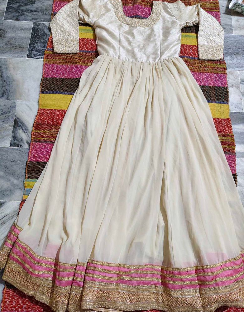 Elegant Cream Ethnic Gown