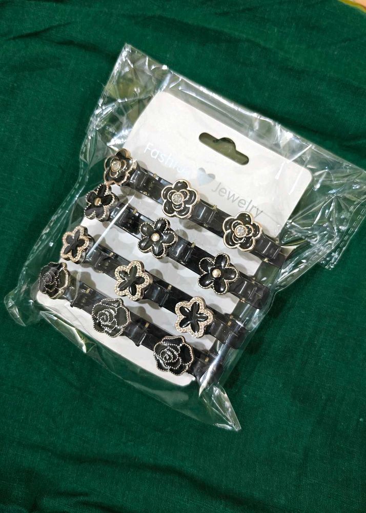 Trendy Flower Hair Clips (Set of 4)