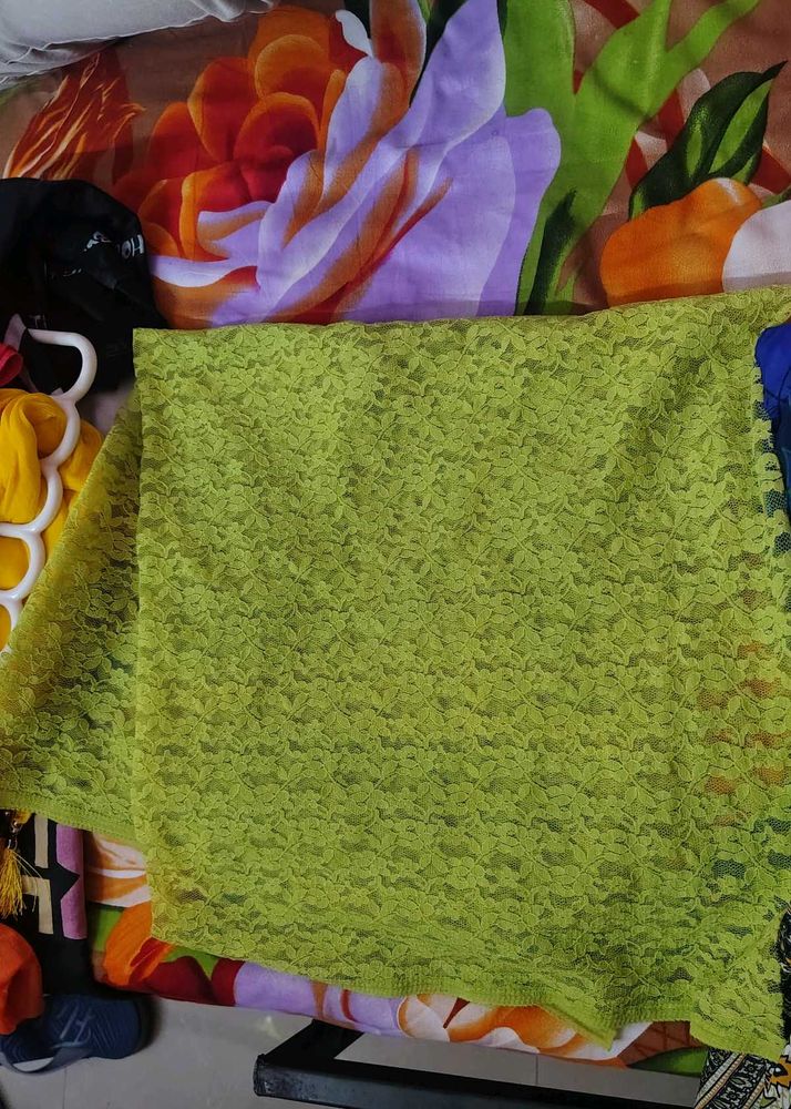 parrot Green net square scarf