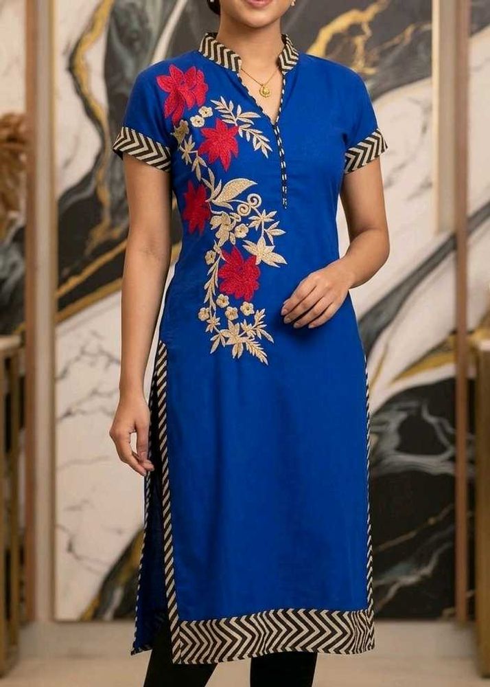 Royal Blue Embroidered Kurta only ...