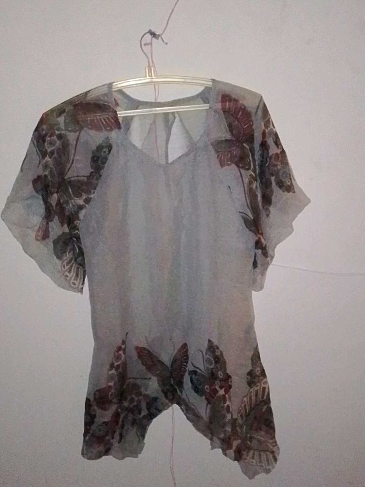 Transparent floral top