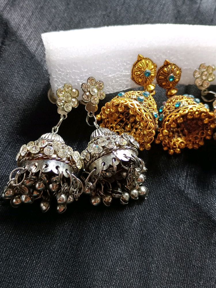 📢3️⃣ Combo Jhumka Earrings