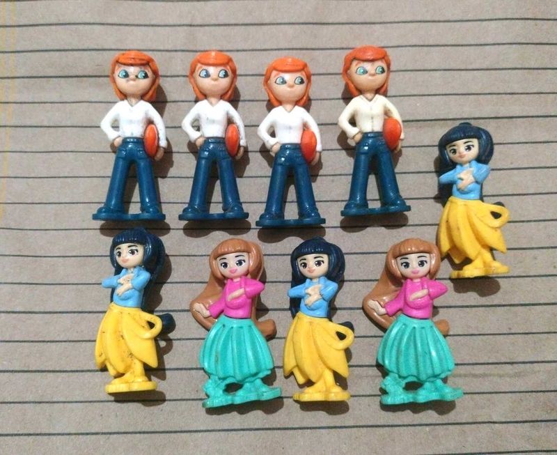 Set of 9 Kinder Joy Doll figures
