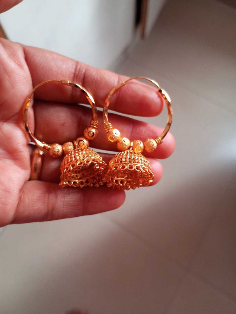 Golden Jhumka Earrings