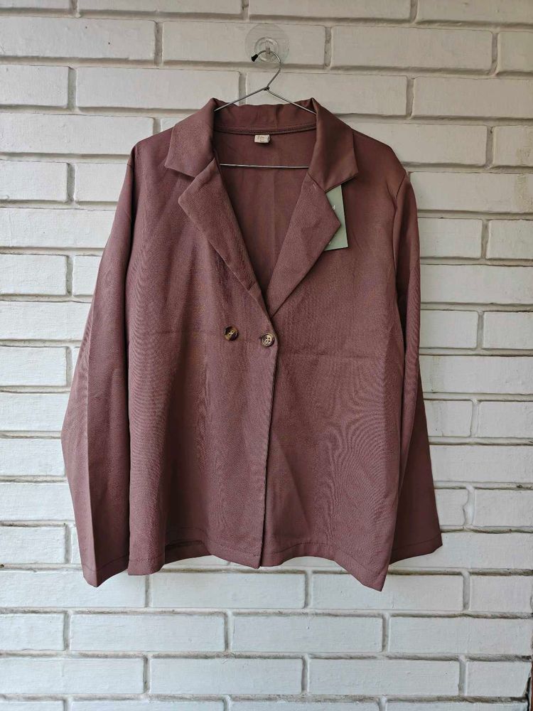 Women's Mauve Double-Breasted Blazer