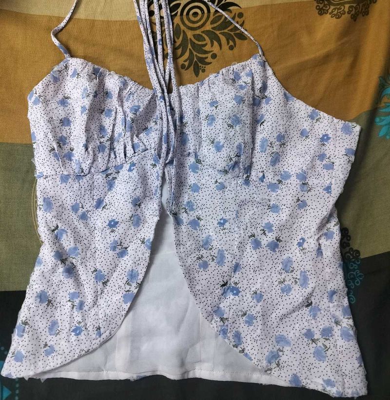 Chic Floral Halter Neck Top