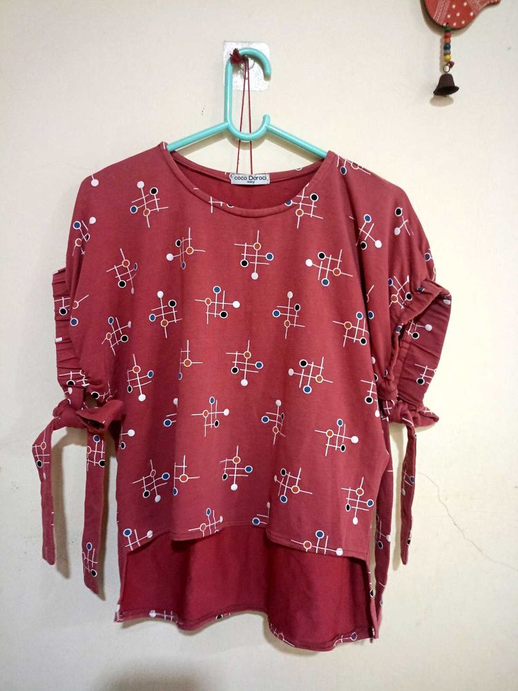 Chic Printed Short Sleeve Top