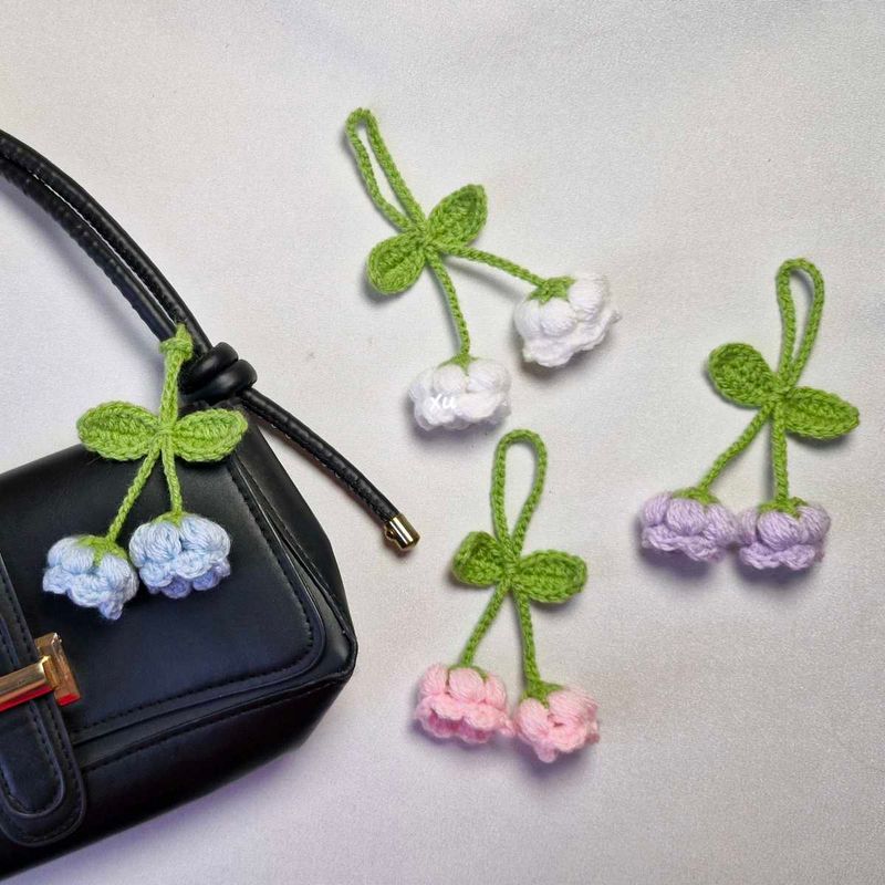 Crochet Lily of the Valley Charms / Keychain