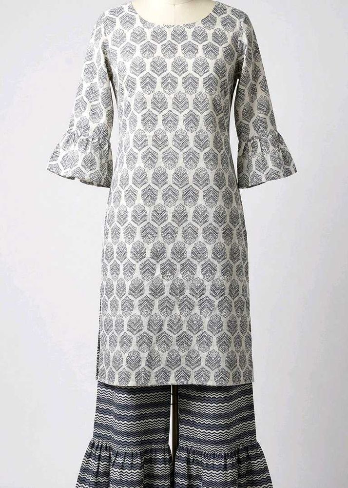 Stylish Printed Kurta &amp; Palazzo Set