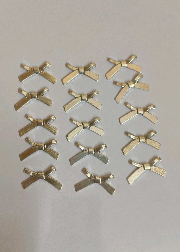 Silver Ribbon/Bow Charms Raw material