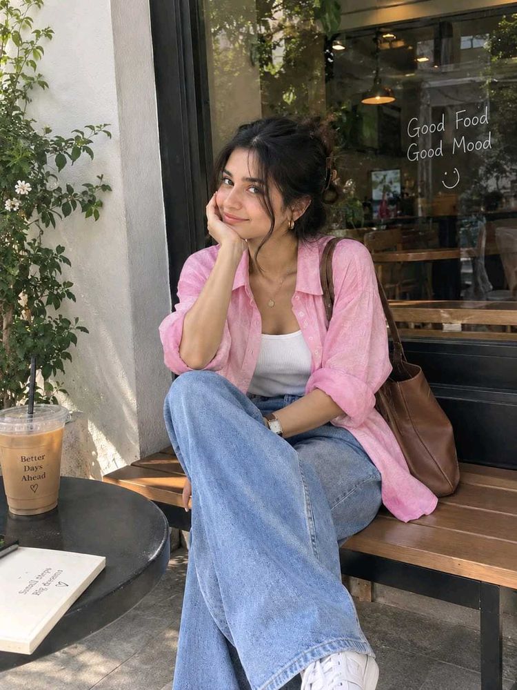 New with tag Korean Pintrest Baggy Pink Shirt