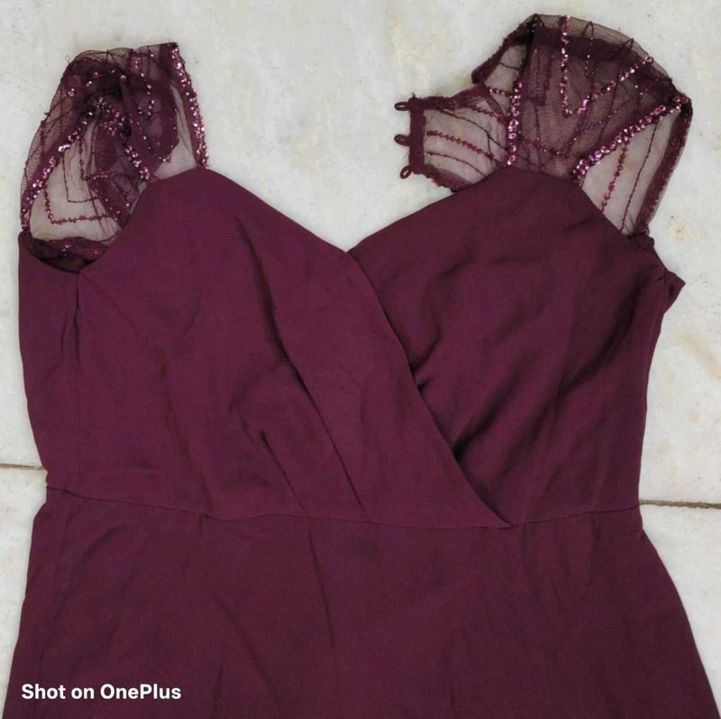 Madame Burgundy Party Dress