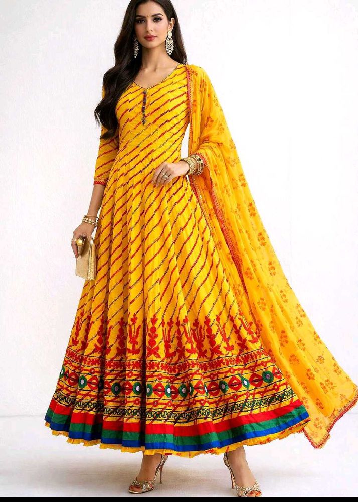 elegant embroidered anarkali suit