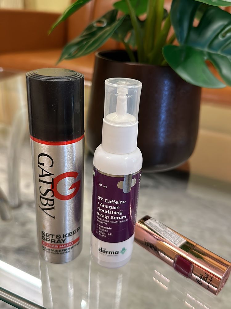 Gatsby Hair Spray, Dermaco Growth Serum