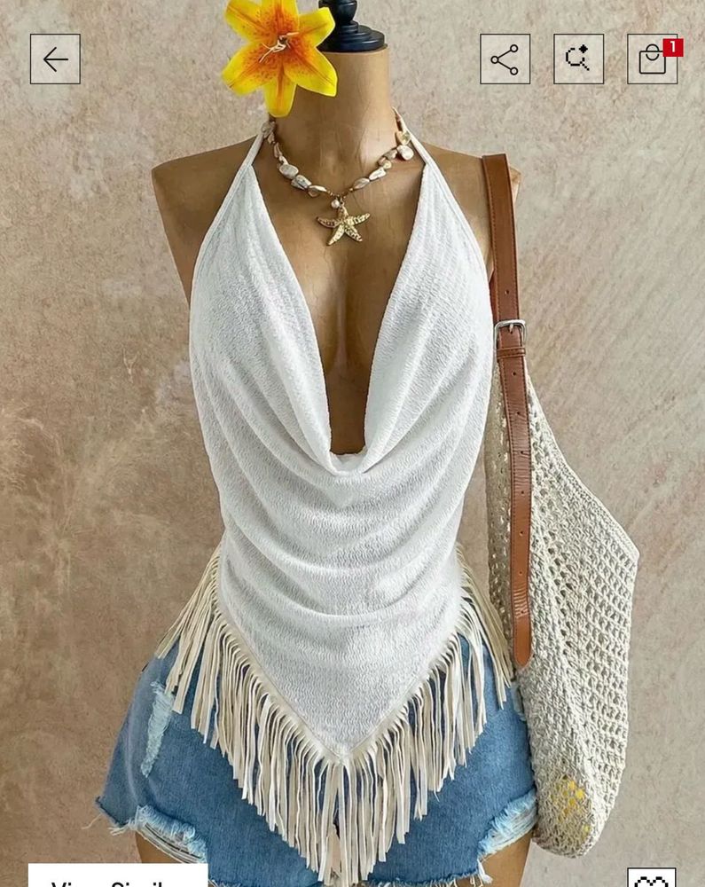 Boho Fringe Halter Neck Top