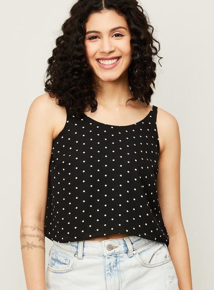 Ginger Cute Polka Dot Crop Top
