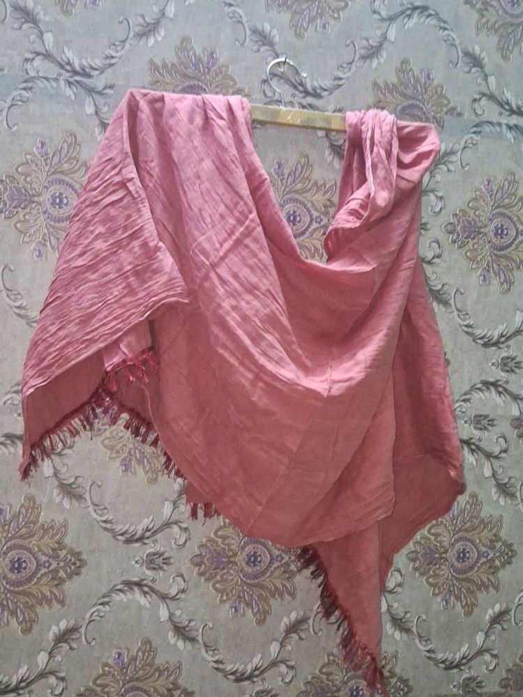 Beautiful Pink Dupatta with Tassels of 1