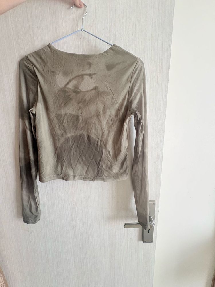 Sheer Long Sleeve Graphic Top