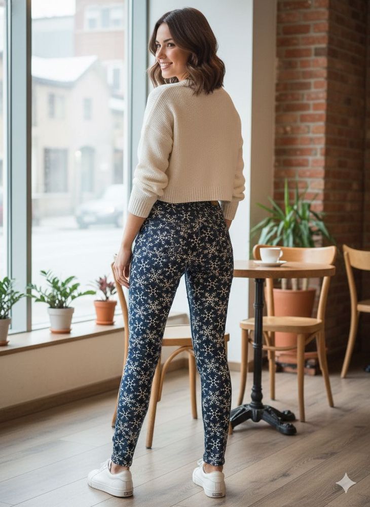 Snowflake Print Leggings