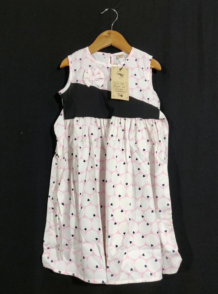 Pink Heart Dress ( Girls) | Chest 26| Length 26