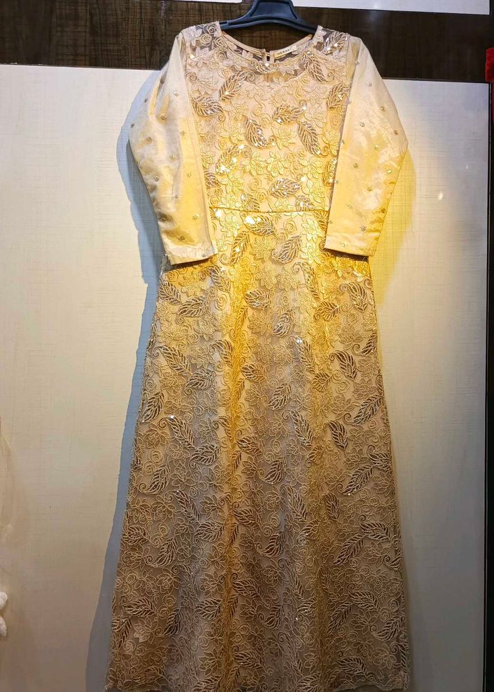 Elegant Gold Lace Gown