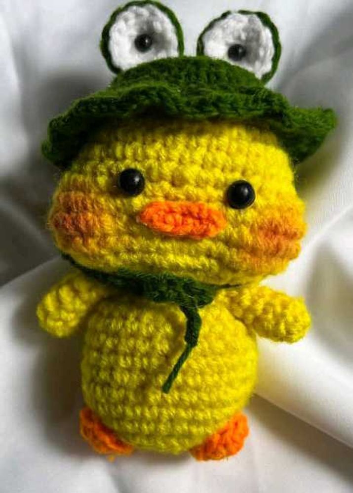 Handmade Crochet Duck With Hat