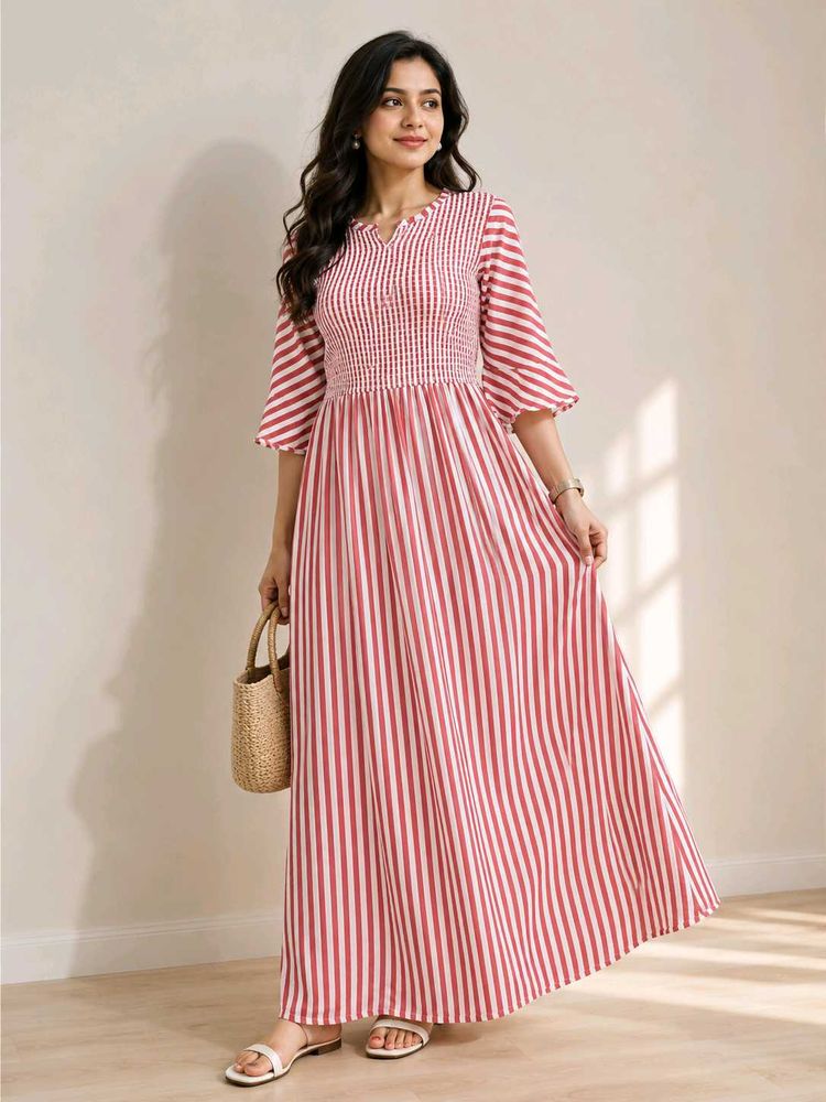 Chic  washed Striped Maxi Dress