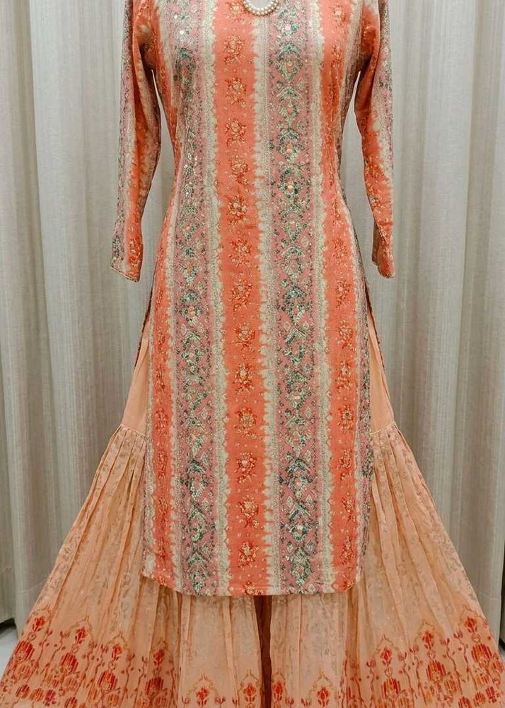 Beautiful Printed Kurta with skirt set