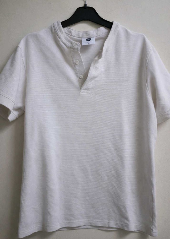 Men's Cream Henley T-Shirt