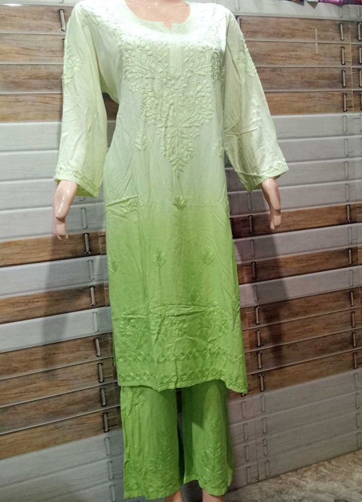 Pure Chikankari Lakhnowi Kurti Set