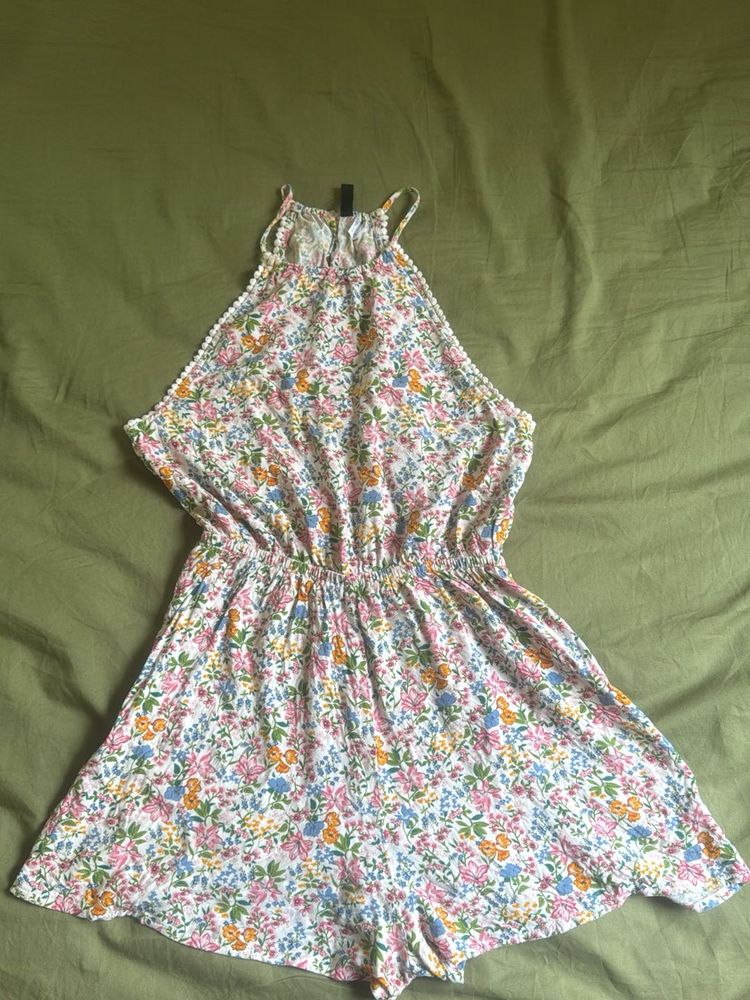 Floral Halter Neck Romper
