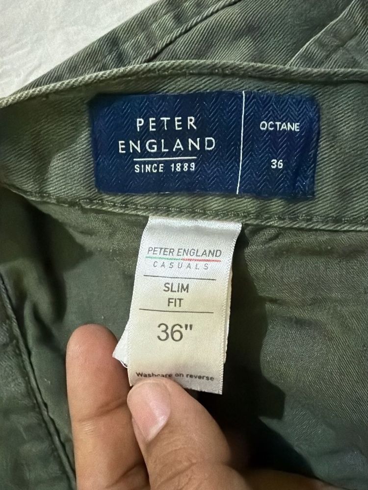 Peter England Slim Fit Chinos - Size 36