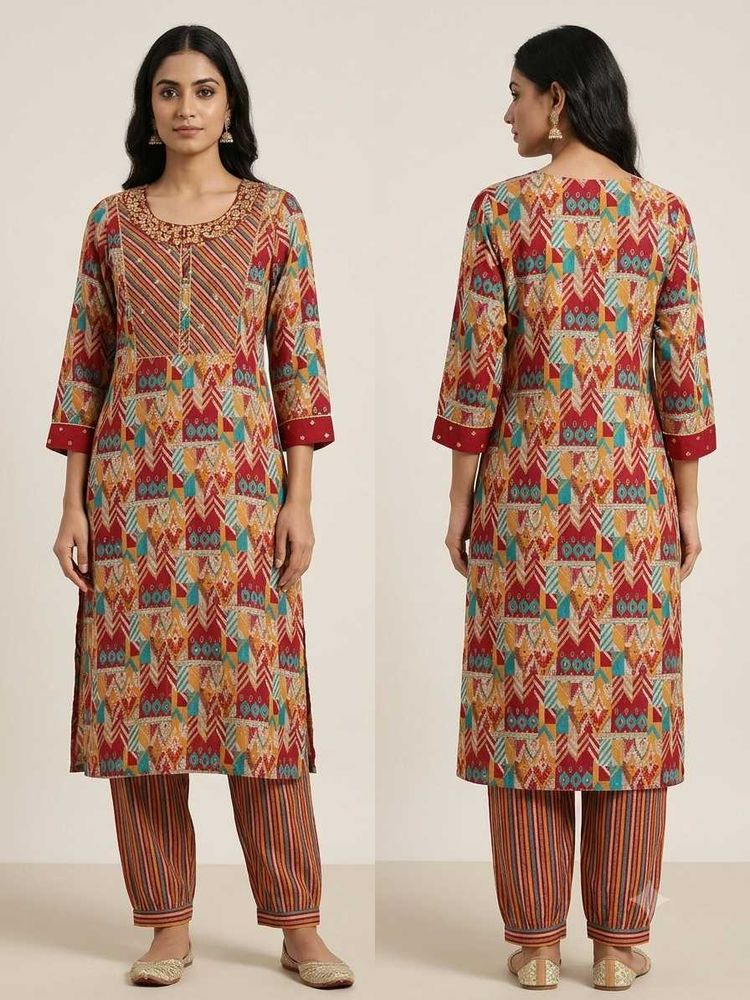 Printed Kurta with Pants Set