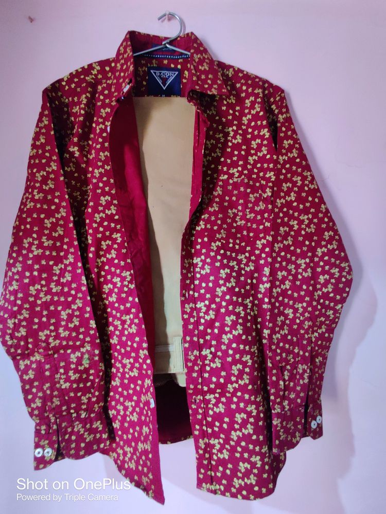 Stylish Maroon Floral Print Shirt
