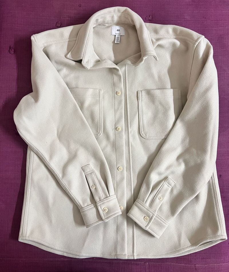 H&amp;M White Regular Overshirt
