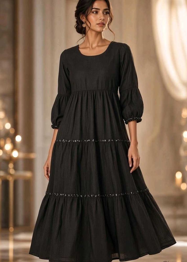 Elegant Black layered Dress🖤