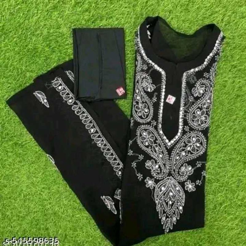 Black Chikankari Kurta Set