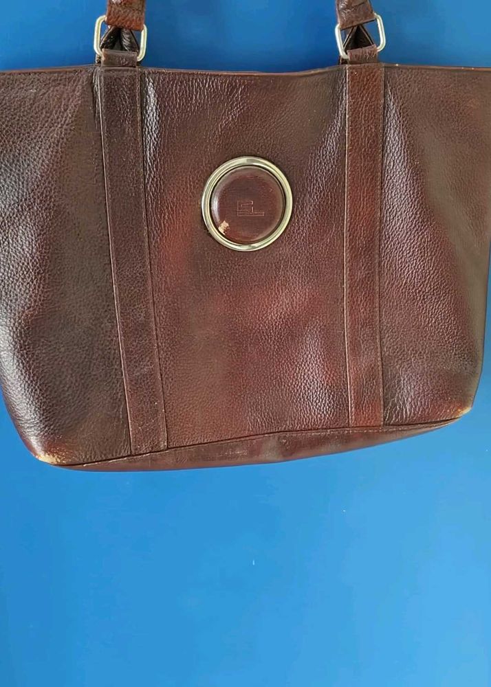 Classic Brown Leather Tote Bag