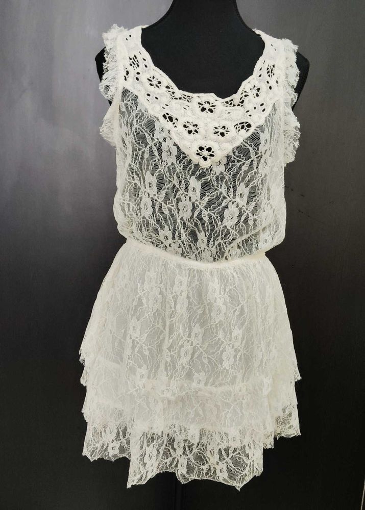 White Lace Mini Dress