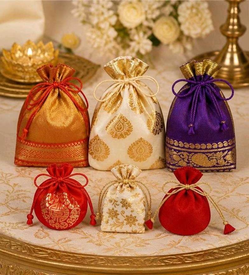 Diwali Gift - 6 Assorted Pouches / Potli