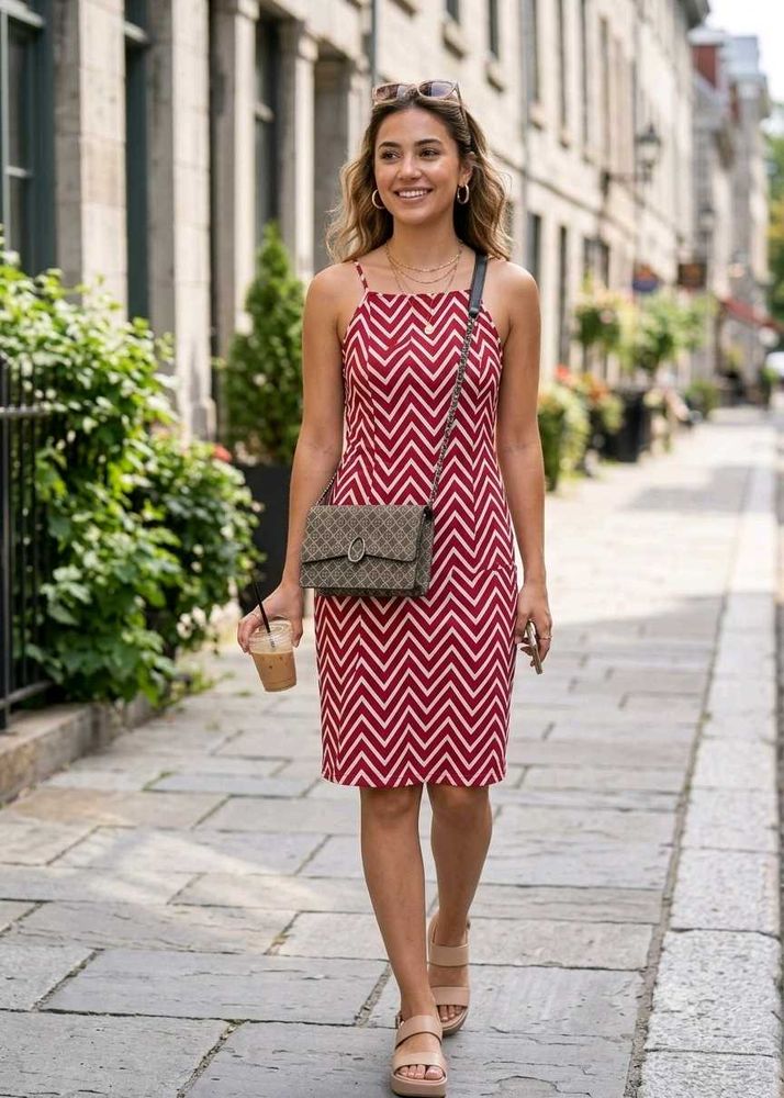 Chic Chevron Print Mini Dress