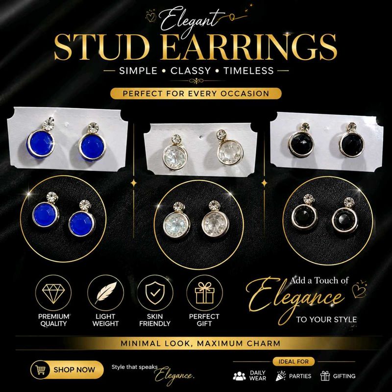 Elegant Stud Earrings - Simple &amp; Timeless