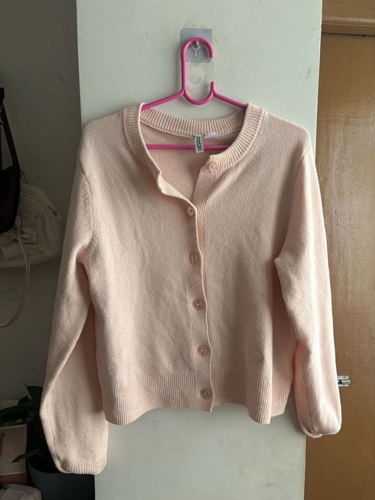 H&amp;M Light Pink Button-Up Cardigan