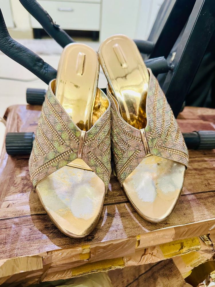 Embellished Block Heel Sandals