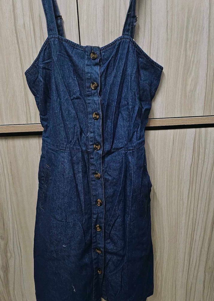 Denim Button-Down Dress
