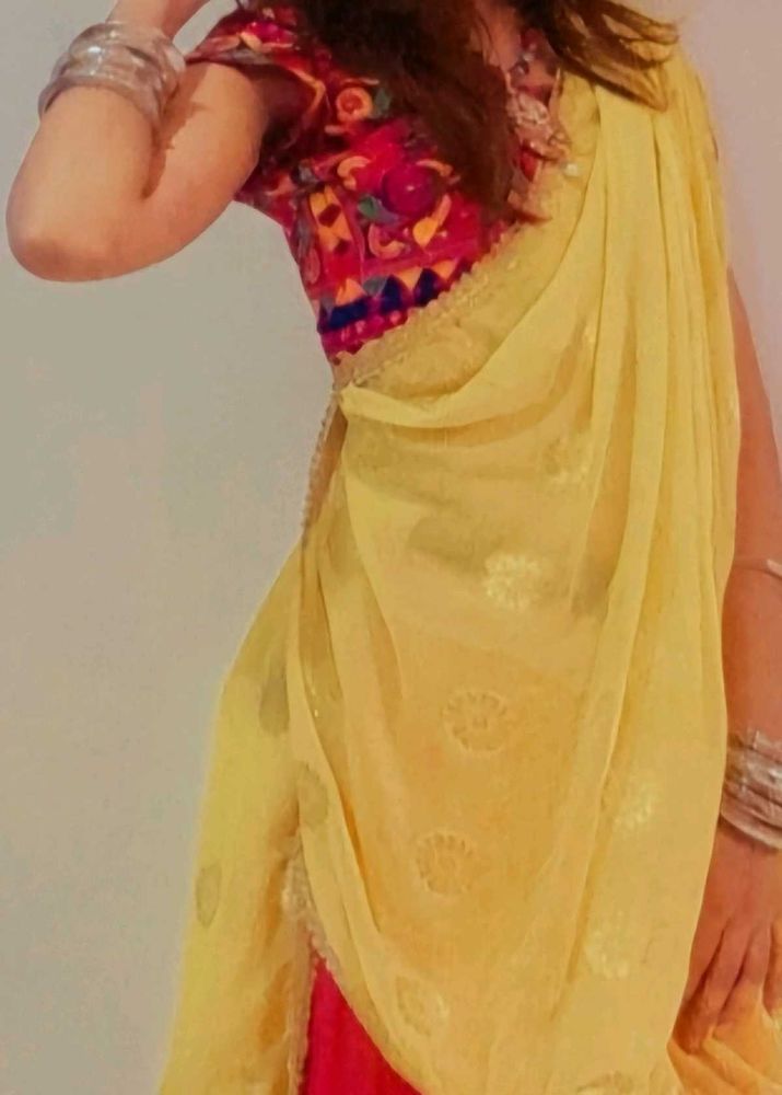 Yellow Dupatta with Golden Motifs