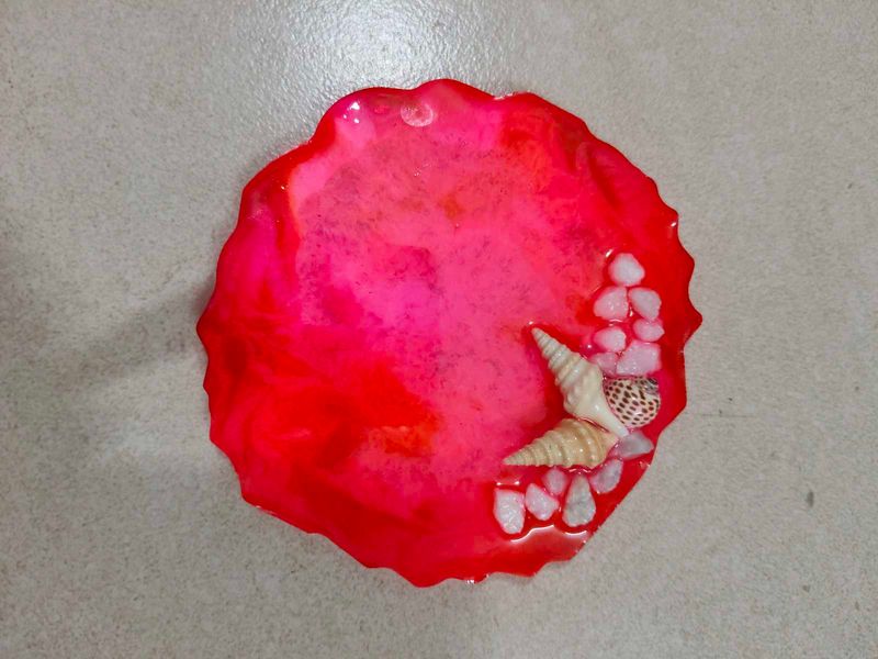Handmade Resin Coaster with Shells