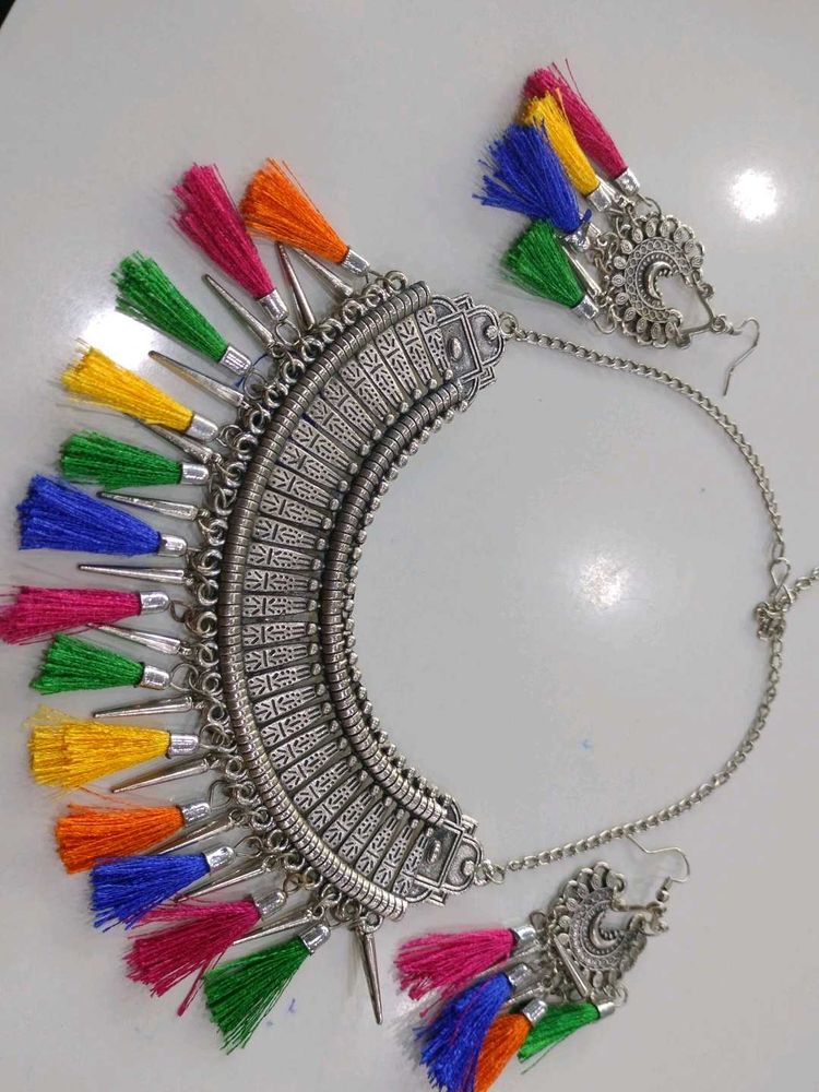 Bohemian Tassel Necklace &amp; Earring Set